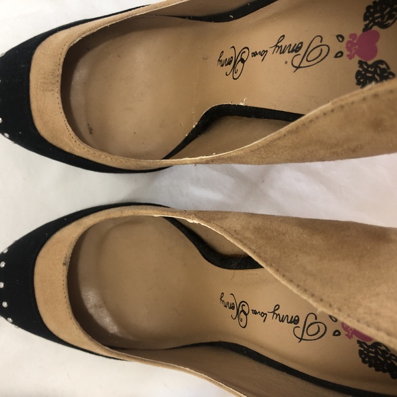 Penny Loves Kenny Women's Suede 5" Pumps Metallic Silver Studded Toe Size 7 New - Picture 5 of 15